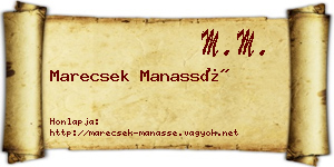 Marecsek Manassé névjegykártya